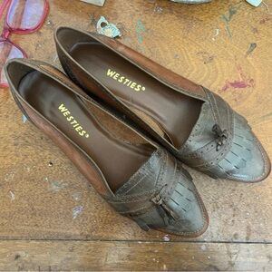 Vintage Westies Brown Leather Tassel Loafers